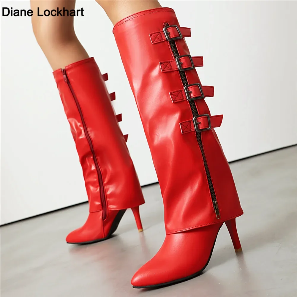 2025 женские сапоги до колена с острым носком, пряжка ремня, женские сапоги на тонком высоком каблуке с застежкой-молнией, женские сапоги до бедра на шпильке, красный, белый, черный 
2025 женские сапоги до колена с острым носком, пряжка ремня, женские сапоги на тонком высоком каблуке с застежкой-молнией, женские сапоги до бедра на шпильке, красный, белый, черный