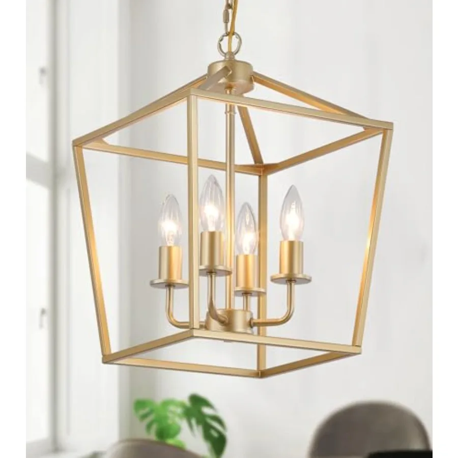 Industrial 4 Lights Chandelier, Lantern Ceiling Light Fixtures with Rustic Metal Cage Adjustable Height Farmhouse Geometric Han
Industrial 4 Lights Chandelier, Lantern Ceiling Light Fixtures with Rustic Metal Cage Adjustable Height Farmhouse Geometric Han