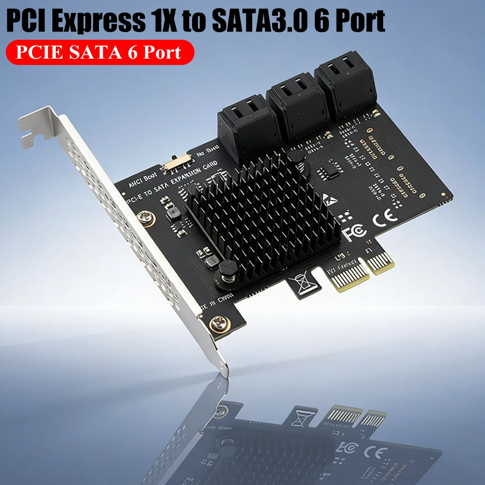 Настольная карта-адаптер PCIe: PCI Express 1X в SATA3.0, 6 портов, райзер PCI-E X1/X4/X8/X16, карта расширения PCI-E, 6 портов SATA
Настольная карта-адаптер PCIe: PCI Express 1X в SATA3.0, 6 портов, райзер PCI-E X1/X4/X8/X16, карта расширения PCI-E, 6 портов SATA