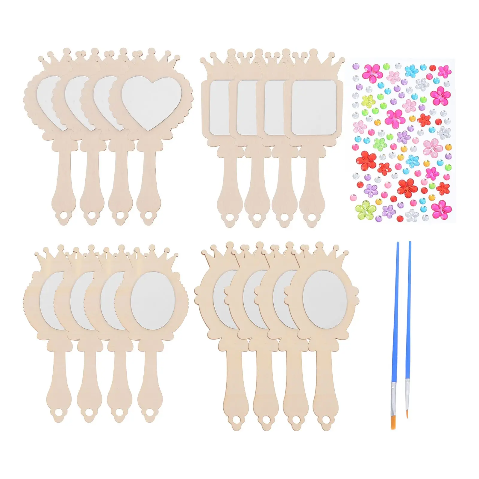 12 Pieces Children Decorative Mirror Unfinished Kids Handheld Wooden Mirrors Craft DIY Painting Princess Style
12 Pieces Children Decorative Mirror Unfinished Kids Handheld Wooden Mirrors Craft DIY Painting Princess Style