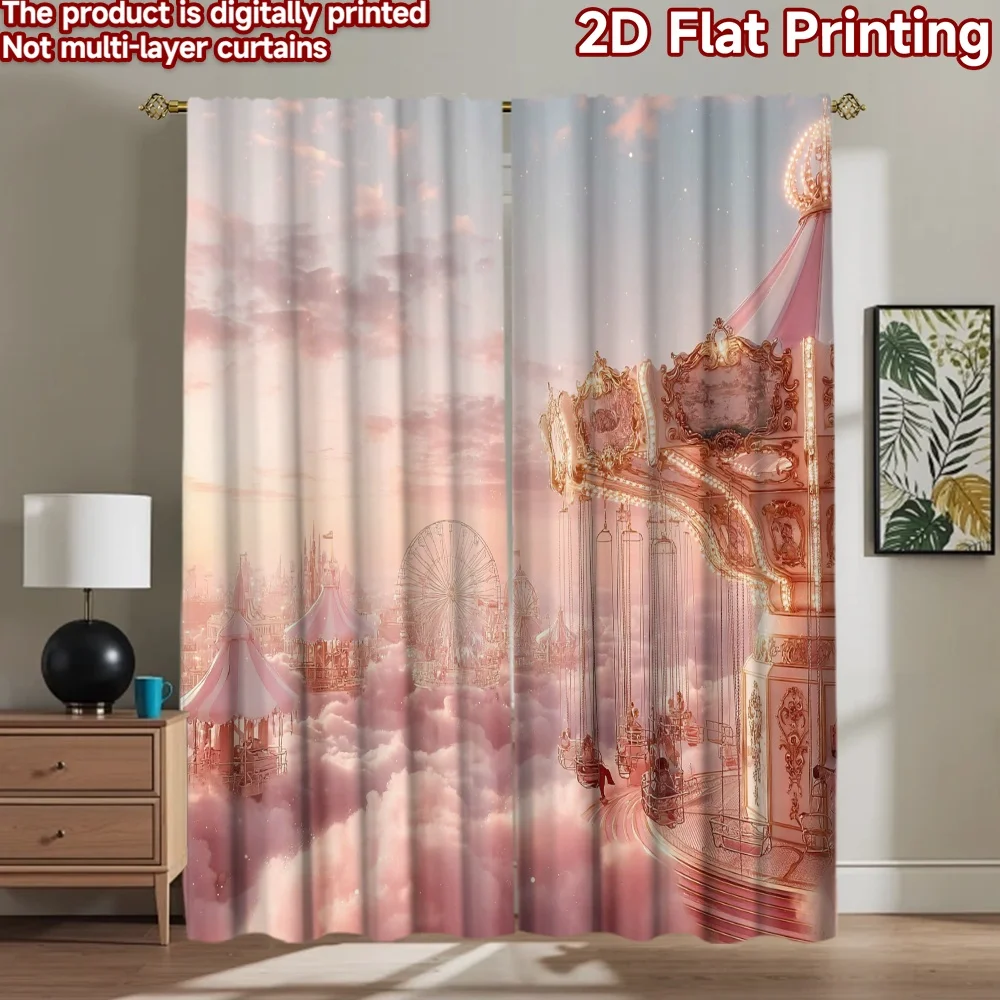 2D flat printing 2pcs Party Window Curtains Dreamy Carnival Sky Fantasy Digital Printed Polyester Drapes Festive Curtains Use
2D flat printing 2pcs Party Window Curtains Dreamy Carnival Sky Fantasy Digital Printed Polyester Drapes Festive Curtains Use
