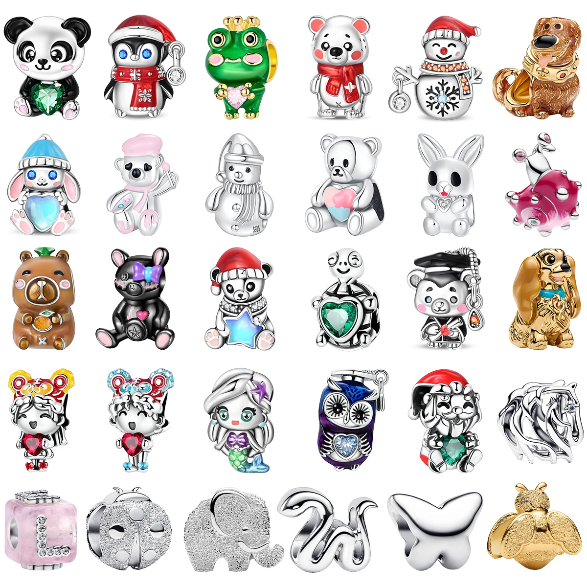 925 Sterling Silver Charm Bracelet Plated Beads Cute Kawaii Animal Panda Penguin Frog Bear Bunny Bee Owl Inlaid Gem Gift Jewelry
925 Sterling Silver Charm Bracelet Plated Beads Cute Kawaii Animal Panda Penguin Frog Bear Bunny Bee Owl Inlaid Gem Gift Jewelry