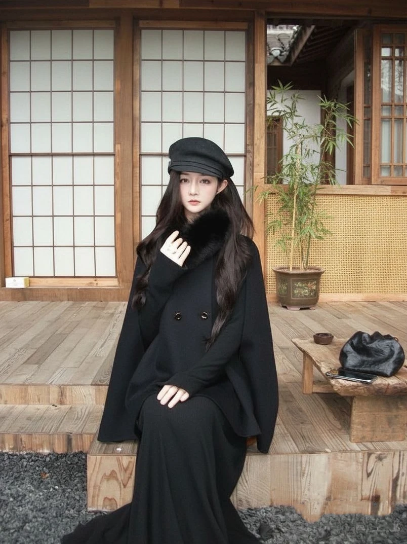 Double-Sided Woolen Coat with Detachable Fur Collar Korean Sle Commute Thiened Medium-Length Coat Long Sve round Ne
Double-Sided Woolen Coat with Detachable Fur Collar Korean Sle Commute Thiened Medium-Length Coat Long Sve round Ne