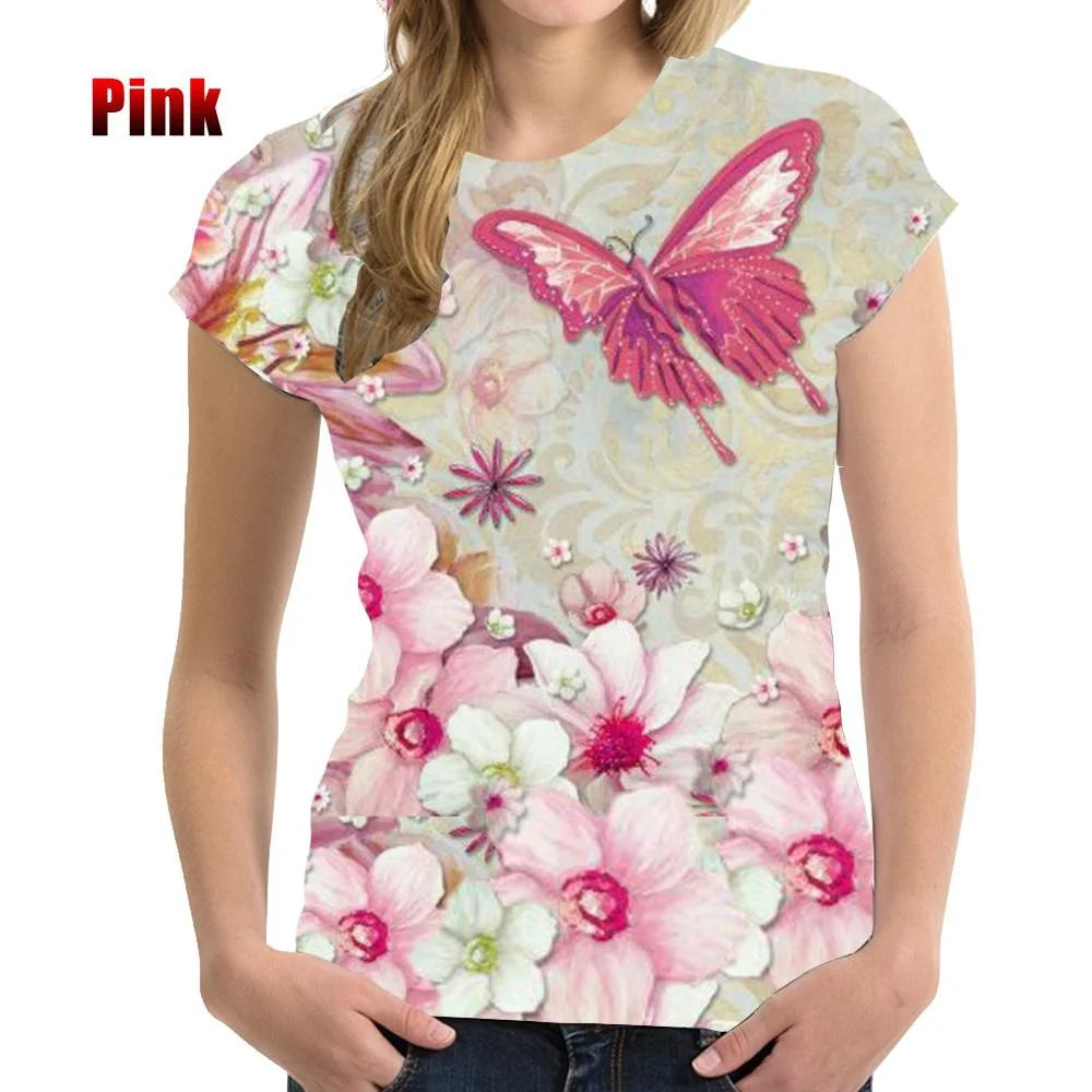 Women's Fashion Casual Short Sleeved Tops Ladies 3D Butterfly Printed T-shirts Soft Comfort Tees
Women's Fashion Casual Short Sleeved Tops Ladies 3D Butterfly Printed T-shirts Soft Comfort Tees