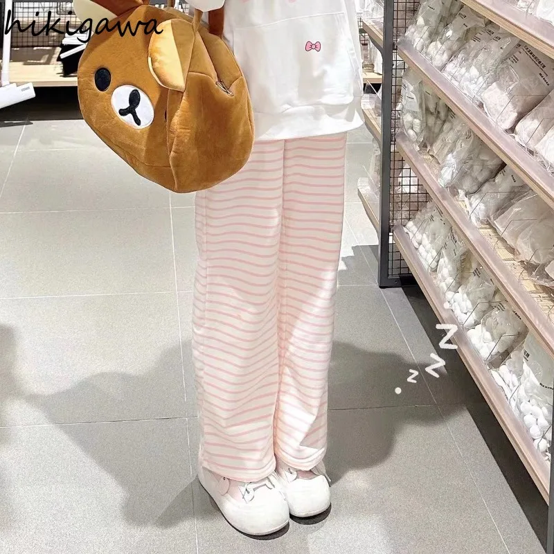 Japanese Wide Leg Pants for Women Thicked Casual Chic Y2k Trousers 2025 New Bottoms High Waist Straight Striped Pantalon Femme
Japanese Wide Leg Pants for Women Thicked Casual Chic Y2k Trousers 2025 New Bottoms High Waist Straight Striped Pantalon Femme