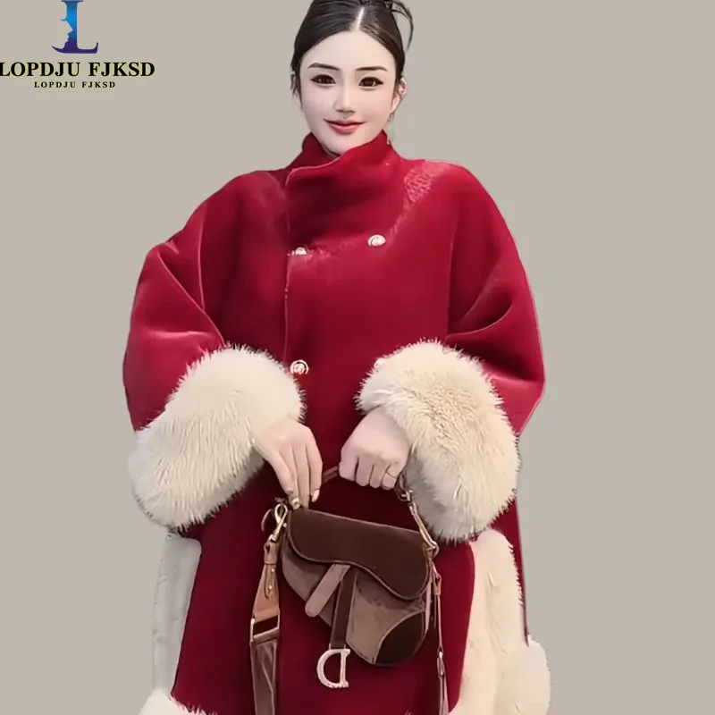 Женские пальто из искусственного меха, двубортные куртки, пальто с меховыми манжетами, женская одежда, утепленная теплая, роскошная, новая, зима, 2025
Женские пальто из искусственного меха, двубортные куртки, пальто с меховыми манжетами, женская одежда, утепленная теплая, роскошная, новая, зима, 2025