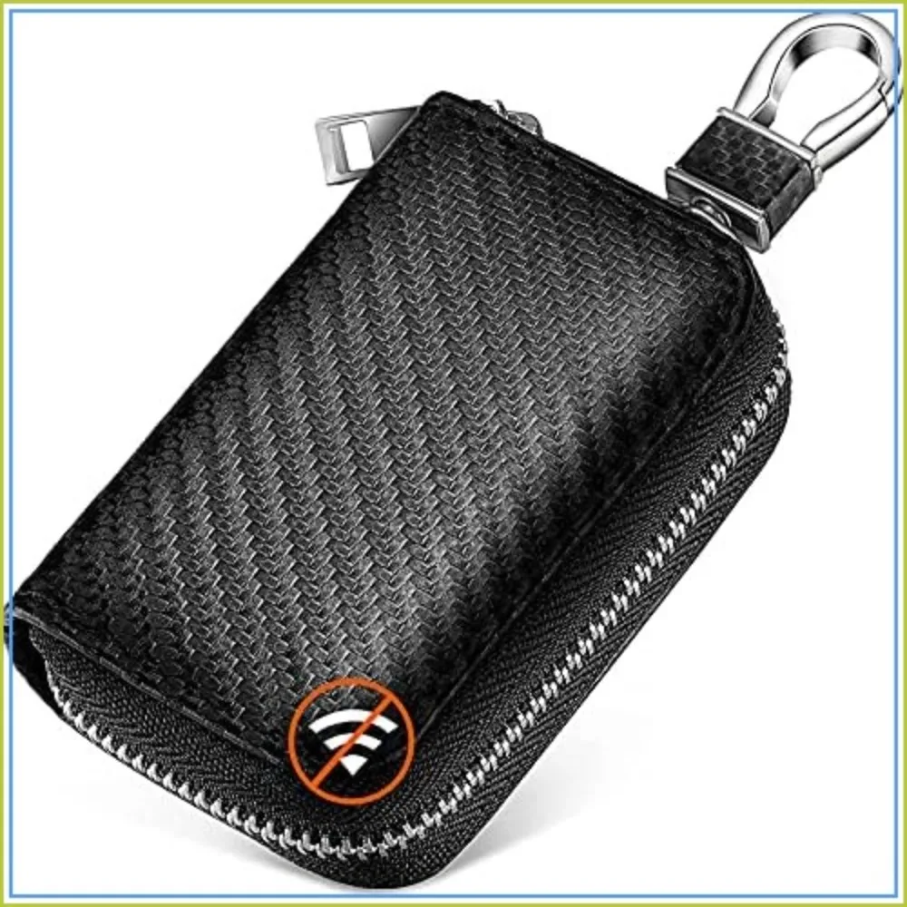 RFID Signal Blocking Key Fob Protector, Carbon Fiber Car Key Case Anti-theft Storage Bag
RFID Signal Blocking Key Fob Protector, Carbon Fiber Car Key Case Anti-theft Storage Bag