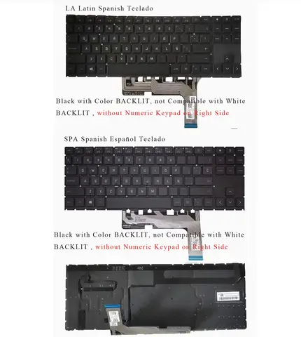 New Latin Spanish Keyboard for HP Omek 15-ek Series 15-ek0000la 15-ek0001la 15-ek0002la 15-ek0003la 15-ek0004la Black , BACKLIT