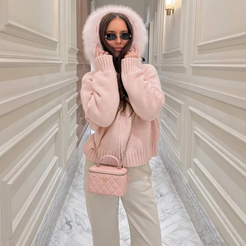 Typhaland Fur Collar Knitted Cardigan Hooded For Women Fashion Zipper Loose Casual Long Sleeves Coat 2026 Spring Commuter Wear
Typhaland Fur Collar Knitted Cardigan Hooded For Women Fashion Zipper Loose Casual Long Sleeves Coat 2026 Spring Commuter Wear