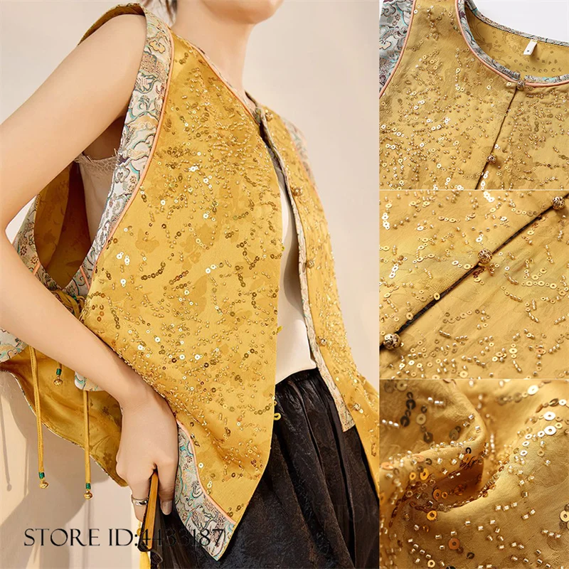 New Chinese Style Womens Qipao Vest Luxury Tang Clothes Tops Summer Sexy Sleeveless Jacket Coat Retro Jacquard Waistcoat Outwear
New Chinese Style Womens Qipao Vest Luxury Tang Clothes Tops Summer Sexy Sleeveless Jacket Coat Retro Jacquard Waistcoat Outwear