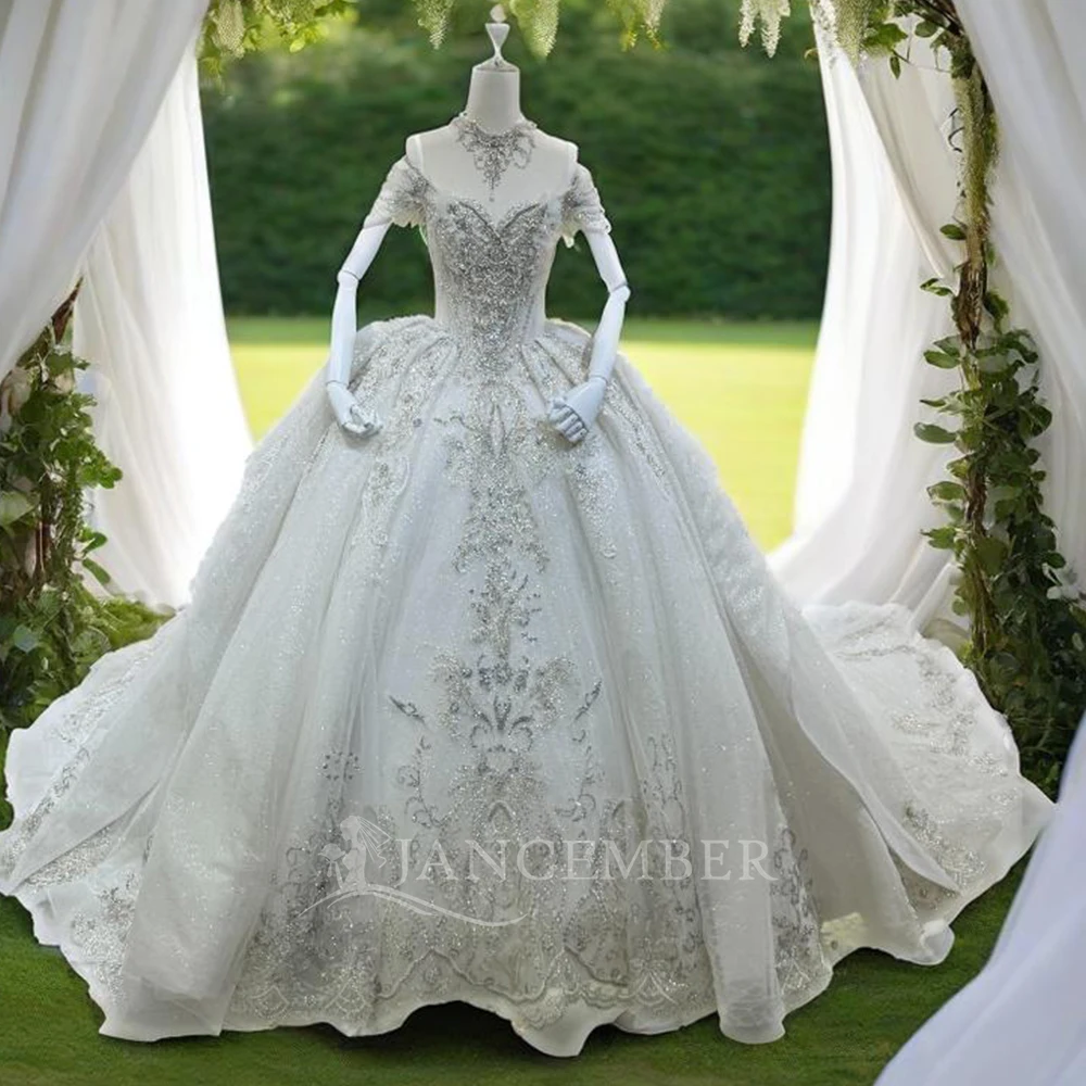 Tiptop Scoop Women Wedding Dresses Bright Sequins Tulle Bridal Gowns Mopping Length Lace Short Sleeves Party Vestidos De Novia
Tiptop Scoop Women Wedding Dresses Bright Sequins Tulle Bridal Gowns Mopping Length Lace Short Sleeves Party Vestidos De Novia