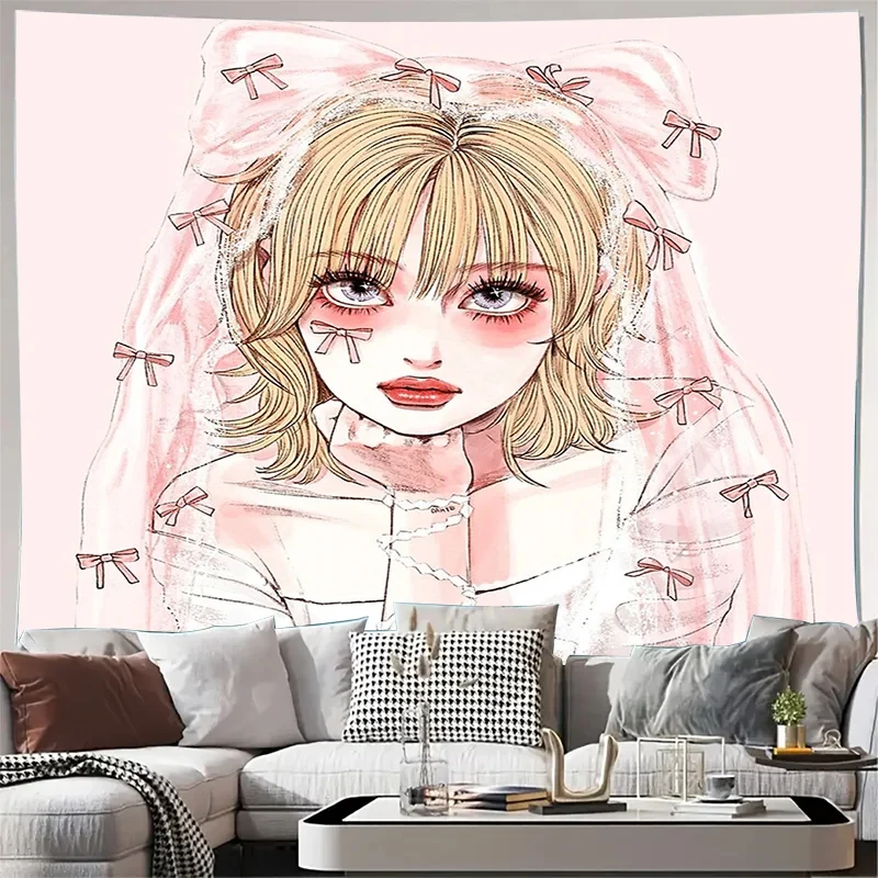 VIKAMA Cute Pink Bow Girl Tapestry, Kawaii Anime Style Print Wall Hanging for Bedroom, Living Room, Dorm & Aesthetic Room Decor
VIKAMA Cute Pink Bow Girl Tapestry, Kawaii Anime Style Print Wall Hanging for Bedroom, Living Room, Dorm & Aesthetic Room Decor