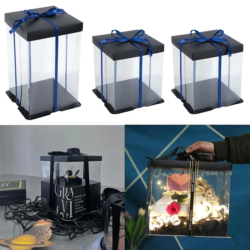 Black Transparent Cake Box Rose Flower Bear Gift Box Wedding Birthday Party Decoration Cake Packaging Box
Black Transparent Cake Box Rose Flower Bear Gift Box Wedding Birthday Party Decoration Cake Packaging Box