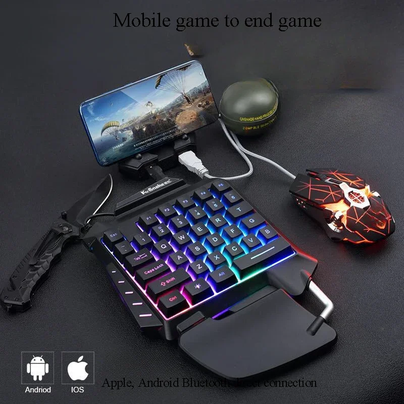 Игровая клавиатура для одной руки, мышь, RGB подсветка, портативный мини-геймпад для ПК PS4 Xbox плееров
Игровая клавиатура для одной руки, мышь, RGB подсветка, портативный мини-геймпад для ПК PS4 Xbox плееров