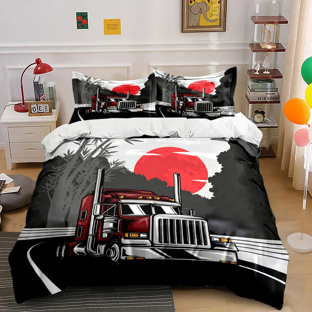 "Truck Set for Road Adventures" kid's and adults' bedroom decor, Exquisite three-piece bedding set gift
"Truck Set for Road Adventures" kid's and adults' bedroom decor, Exquisite three-piece bedding set gift