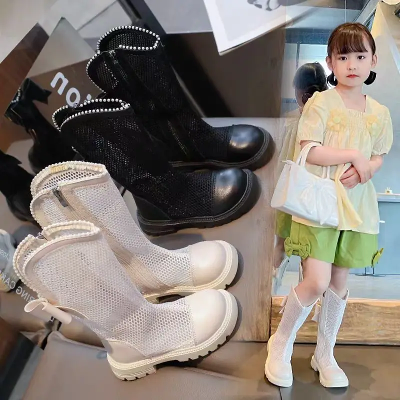 Girls Summer Knee-high Mesh High Boots Kids Breathable Soft Platform Sandals Side Zipper Knight Boots Bow Fashion Princess Shoes
Girls Summer Knee-high Mesh High Boots Kids Breathable Soft Platform Sandals Side Zipper Knight Boots Bow Fashion Princess Shoes