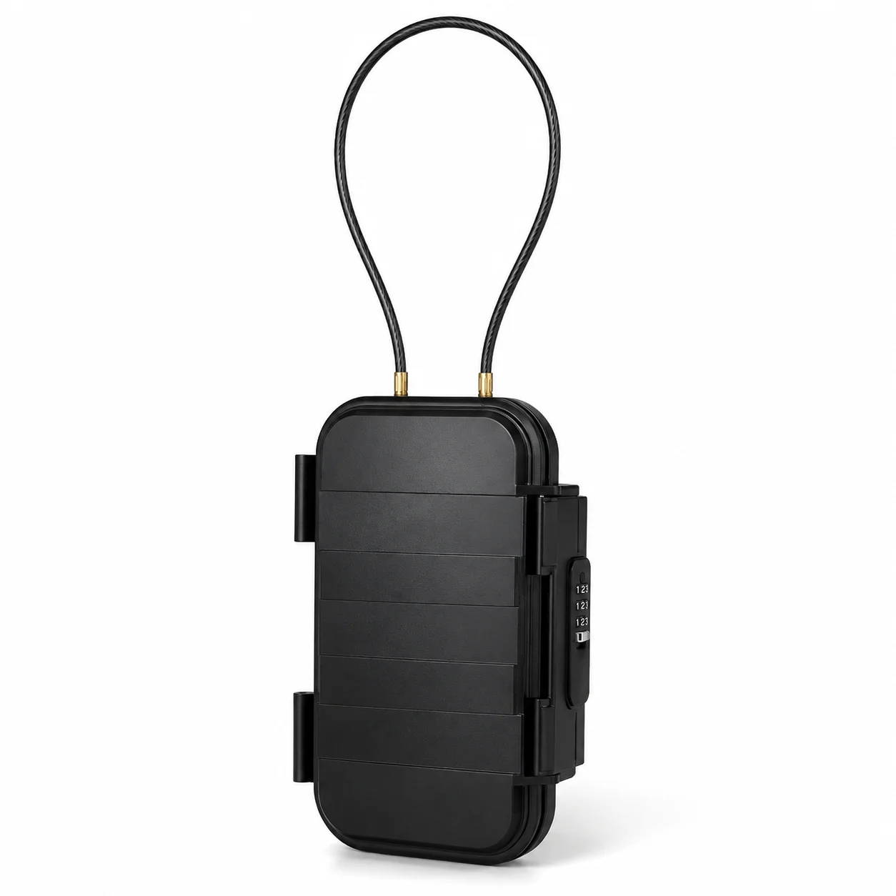 Portable Safe Box with 4-Digit Combination Lock Steel Cable 23.5x14.1x5.8cm for Travel Sport Outdoor Storage Security Black
Portable Safe Box with 4-Digit Combination Lock Steel Cable 23.5x14.1x5.8cm for Travel Sport Outdoor Storage Security Black