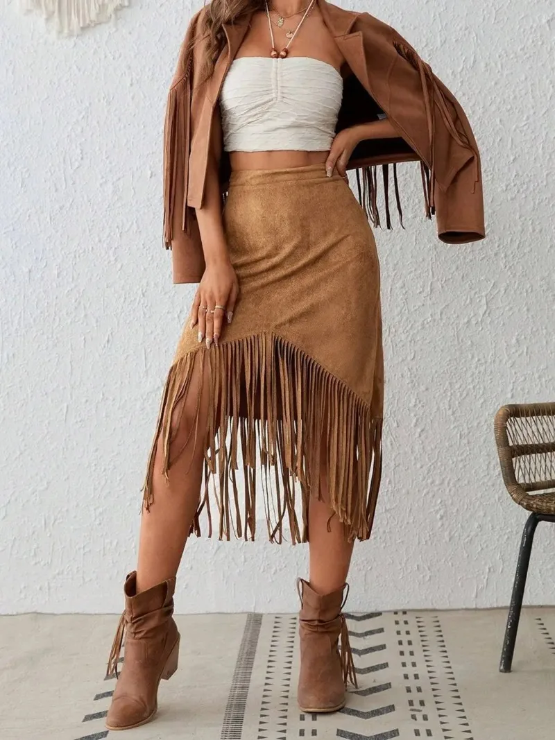 2025 Spring and Summer Women's Tassel Skirt Slim Casual Elegant Orange Skirt Young Ladies 
2025 Spring and Summer Women's Tassel Skirt Slim Casual Elegant Orange Skirt Young Ladies