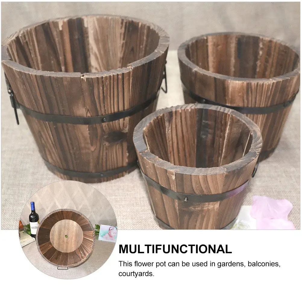 3Pcs Handcrafted Wooden Succulent Planter Set Vintage Style Solid Color Flower Pot for Home Office Garden Balcony Decor
3Pcs Handcrafted Wooden Succulent Planter Set Vintage Style Solid Color Flower Pot for Home Office Garden Balcony Decor