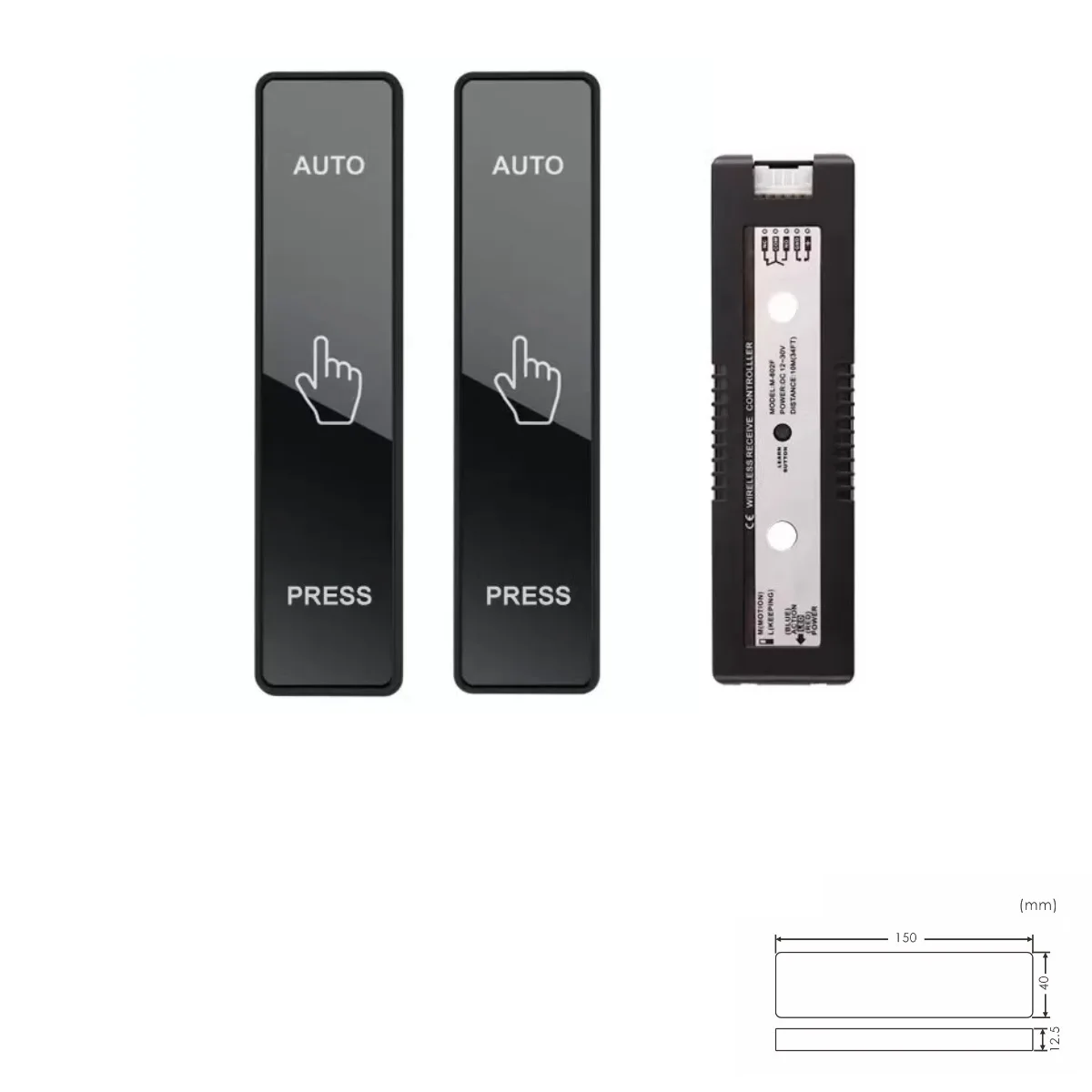 Wireless Press Switch for Automatic Door Opener 12-36V AC/DC No Wiring Remote Control Access Control Button 202G
Wireless Press Switch for Automatic Door Opener 12-36V AC/DC No Wiring Remote Control Access Control Button 202G