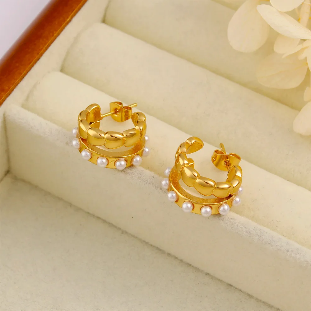 Аксессуары для самостоятельного изготовления украшений в европейском и американском стиле: ретро-серьги из нержавеющей стали с двойной C-образной формой, имитация жемчуга из нержавеющей стали.
Аксессуары для самостоятельного изготовления украшений в европейском и американском стиле: ретро-серьги из нержавеющей стали с двойной C-образной формой, имитация жемчуга из нержавеющей стали.