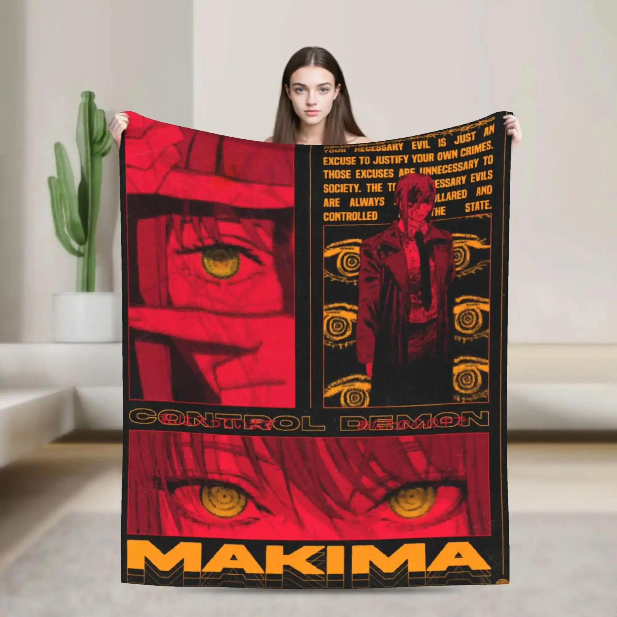 Мягкое декоративное одеяло-плед с изображением Макимы из аниме «Человек-бензопила» для дивана, кровати или использования на улице
Мягкое декоративное одеяло-плед с изображением Макимы из аниме «Человек-бензопила» для дивана, кровати или использования на улице