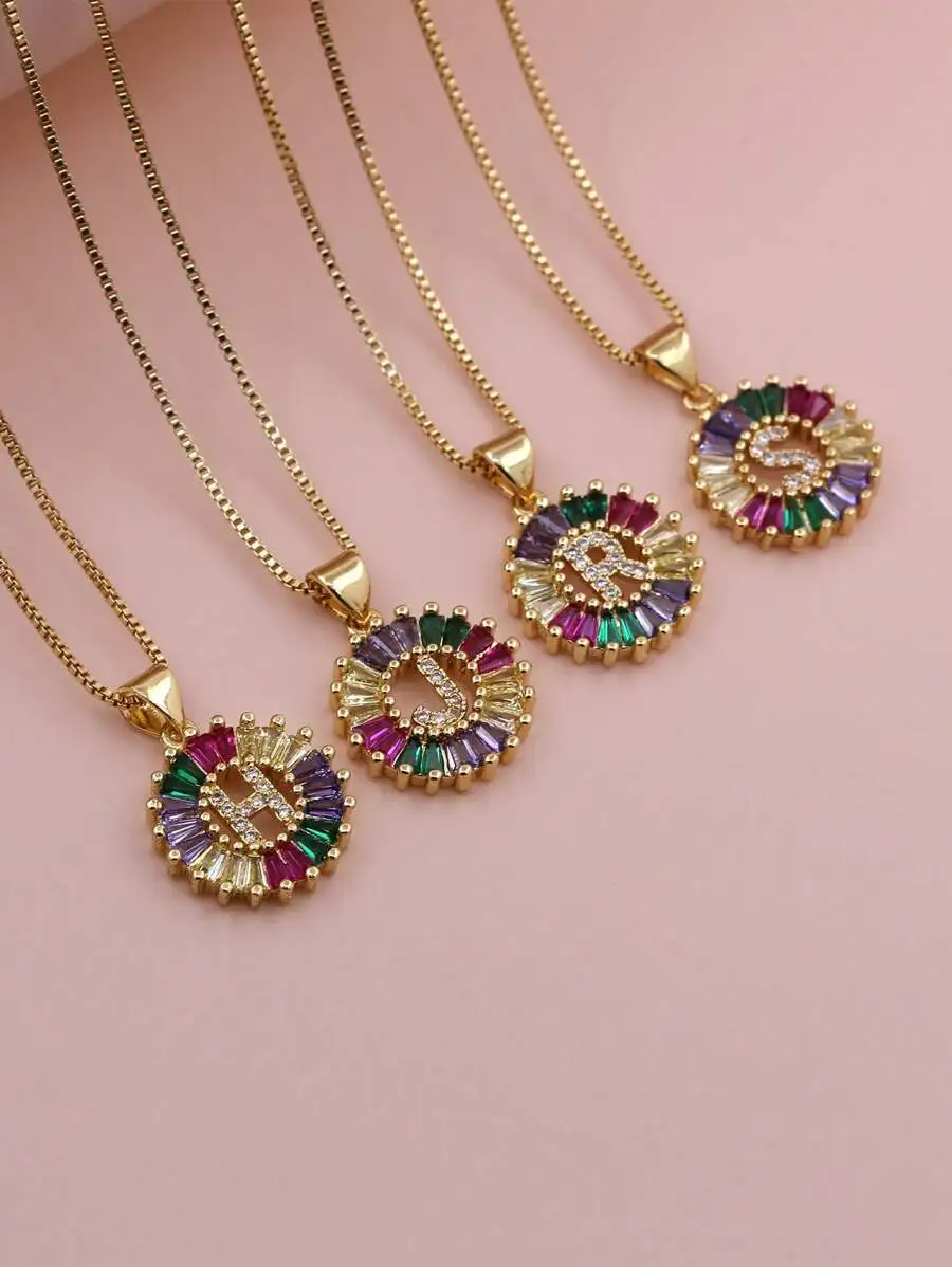 Micro-Inlaid Rainbow Zirconia Letter Pendant Necklace For Women
Micro-Inlaid Rainbow Zirconia Letter Pendant Necklace For Women