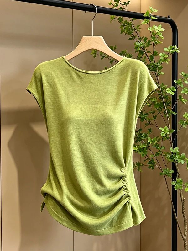 plus Size Mint Green Ice Silk Short Sleeve T-Shirt Women's Thin Summer Slimming Design Wrinkle Top Base Shirt round Neck Pull...
plus Size Mint Green Ice Silk Short Sleeve T-Shirt Women's Thin Summer Slimming Design Wrinkle Top Base Shirt round Neck Pull...
