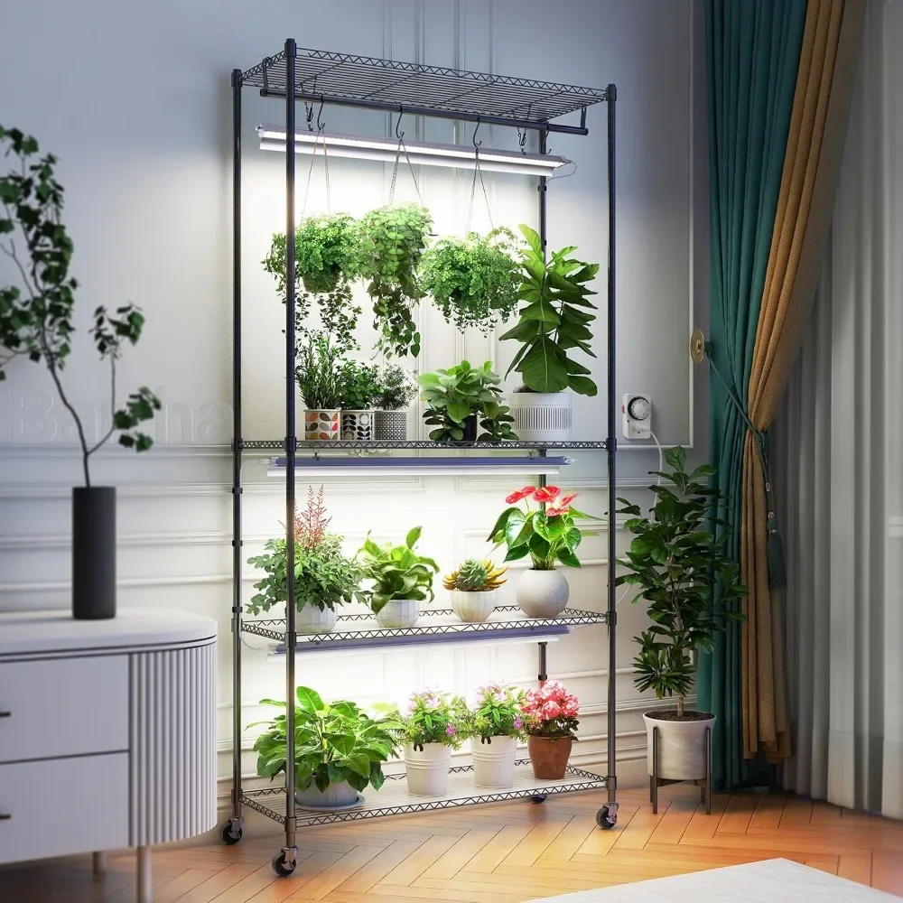 4-Tier Plant Stand with Grow Light, Full Spectrum, Indoor DIY Plant Shelf with Light, Flower Pot Stand Display Rack
4-Tier Plant Stand with Grow Light, Full Spectrum, Indoor DIY Plant Shelf with Light, Flower Pot Stand Display Rack