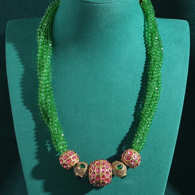Vintage Green Beaded Necklace Layered Woman Collar Choker Pink Rhinestone Ball Accessories Luxury Designer Jewelry 2025 Trending
Vintage Green Beaded Necklace Layered Woman Collar Choker Pink Rhinestone Ball Accessories Luxury Designer Jewelry 2025 Trending