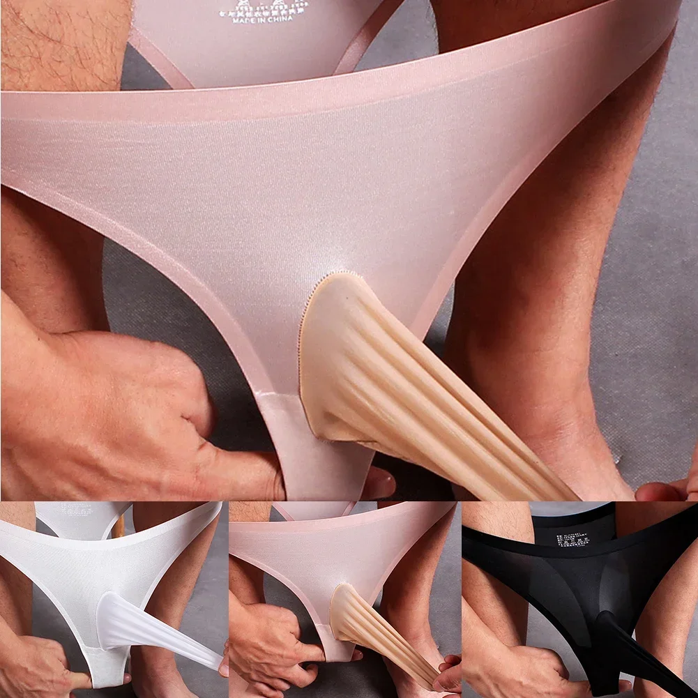 Men Ice Silk Sexy Briefs Pouch Panties Smooth Thin Underwear Thongs G-string Low Waist Underpants Breathable
Men Ice Silk Sexy Briefs Pouch Panties Smooth Thin Underwear Thongs G-string Low Waist Underpants Breathable