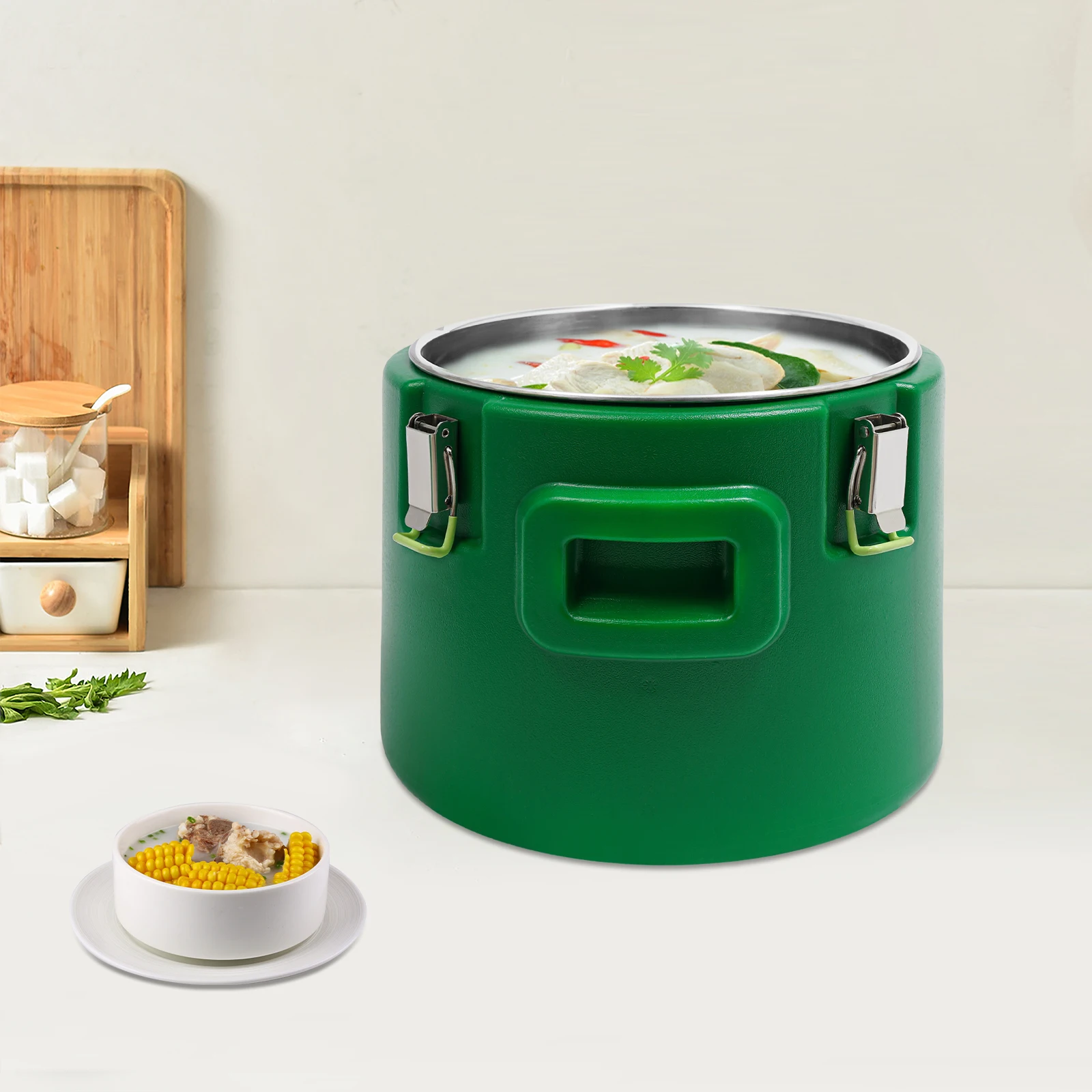 15L Green Insulated Food Bucket, 8-12H Hot & Cold Retention, 201 Stainless Steel Liner for Parties, Picnics, Cafés Use
15L Green Insulated Food Bucket, 8-12H Hot & Cold Retention, 201 Stainless Steel Liner for Parties, Picnics, Cafés Use