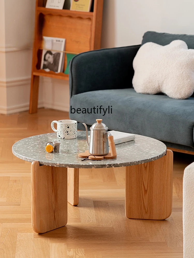 zq Nordic Light Luxury Terrazzo Coffee Table Living Room Solid Wood Tea Table Balcony Home round Tea Table
zq Nordic Light Luxury Terrazzo Coffee Table Living Room Solid Wood Tea Table Balcony Home round Tea Table