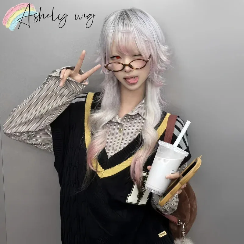 Candy 2025Ashely женские розовые и белые мелирование медузы длинные вьющиеся волосы косплей Y2K высокий уровень имитация повязки на голову парик S 
Candy 2025Ashely женские розовые и белые мелирование медузы длинные вьющиеся волосы косплей Y2K высокий уровень имитация повязки на голову парик S