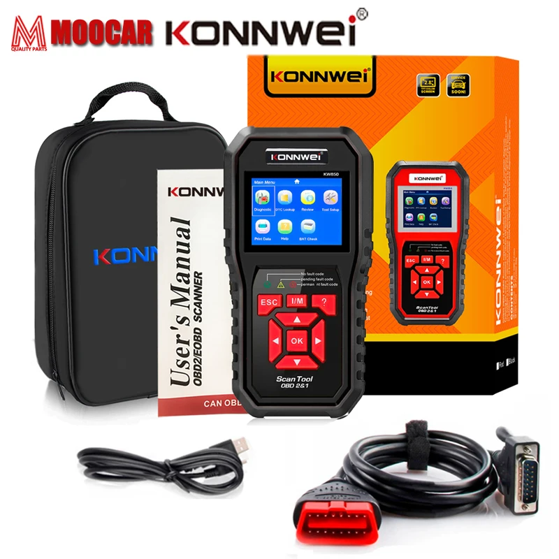 KONNWEI KW850 OBD2 Car Diagnostic Scanner Tools OBD 2 Auto Diagnostic Tool Check Engine Automotive Car Scanner Code Reader Black
KONNWEI KW850 OBD2 Car Diagnostic Scanner Tools OBD 2 Auto Diagnostic Tool Check Engine Automotive Car Scanner Code Reader Black