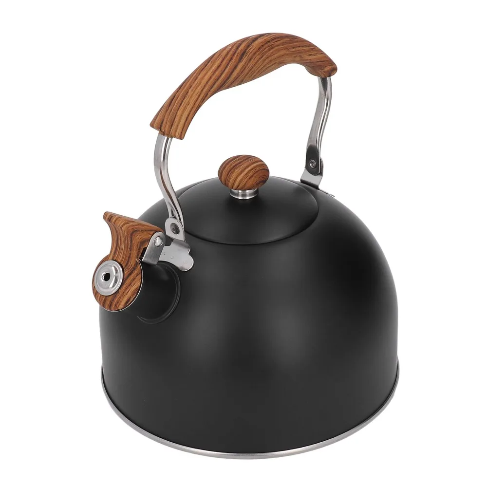 2.5L Capacity Whistling Tea Kettle Wood Pattern Handle Food Grade Stainless Steel Stainless Steel Kettle Matte Black
2.5L Capacity Whistling Tea Kettle Wood Pattern Handle Food Grade Stainless Steel Stainless Steel Kettle Matte Black
