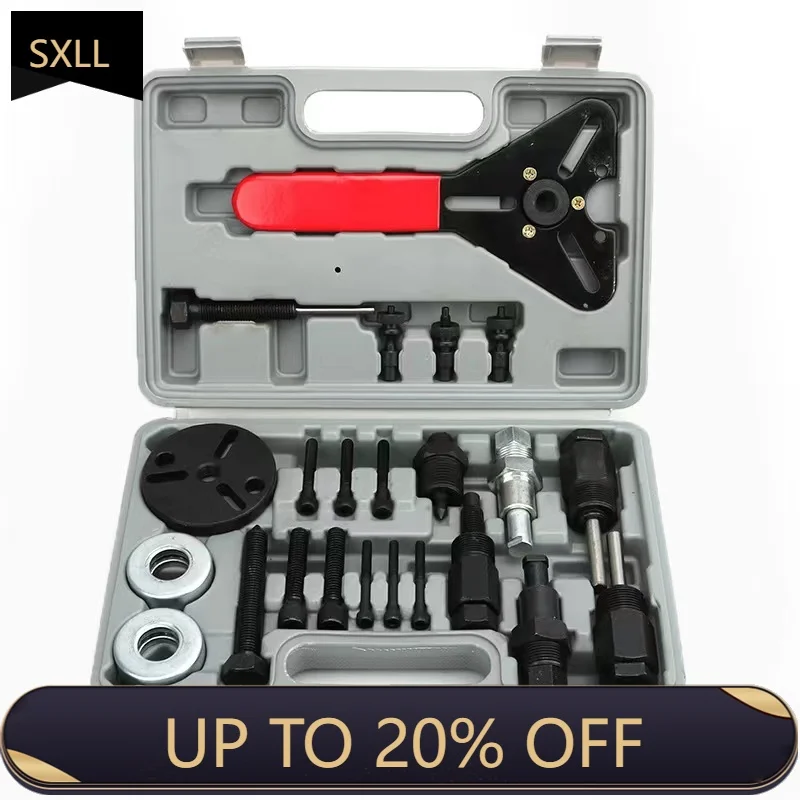 SXLL 23Pcs Auto Repair Kit Auto Air Conditioning Repair Kit Compressor Clutch Wheel Hub Puller Remover Installer Hard Case Kit
SXLL 23Pcs Auto Repair Kit Auto Air Conditioning Repair Kit Compressor Clutch Wheel Hub Puller Remover Installer Hard Case Kit
