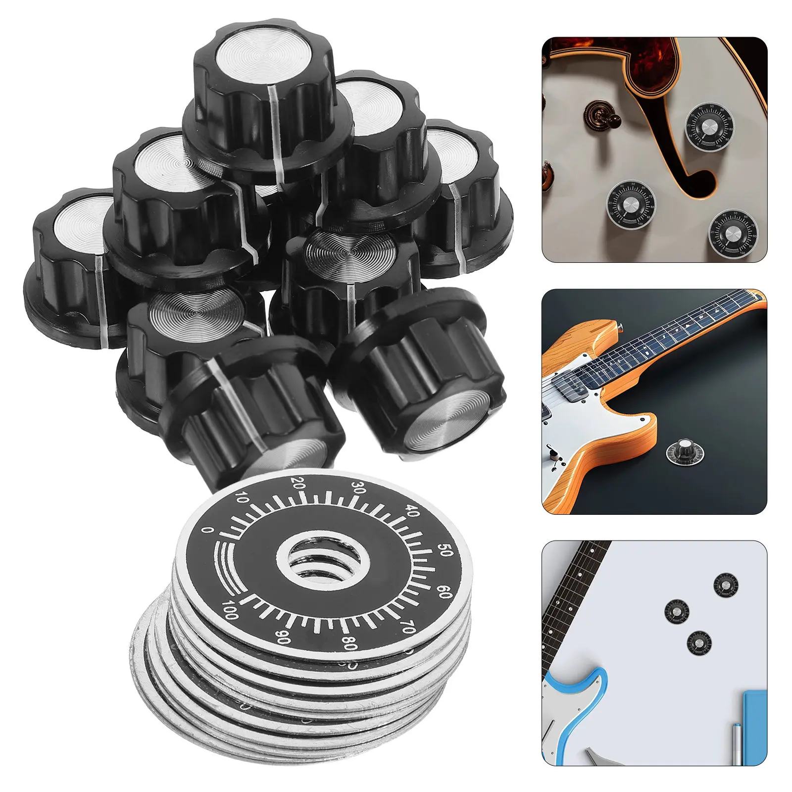 10 set Potentiometer Knobs 6Mm Inner Hole With Scale Discs For Audio Volume Control Home Equipment Switch Replacement
10 set Potentiometer Knobs 6Mm Inner Hole With Scale Discs For Audio Volume Control Home Equipment Switch Replacement
