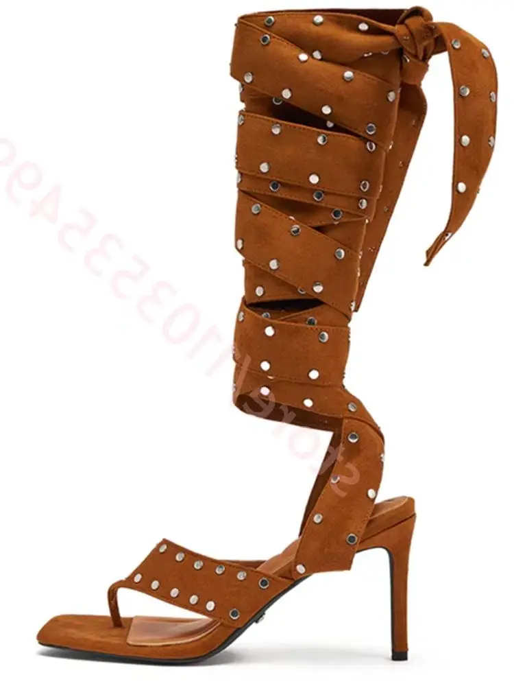 Женские коричневые босоножки на шнуровке на шпильке, летние ретро-сапоги выше колена с заклепками, модные туфли-гладиаторы для вечеринок 2026
Женские коричневые босоножки на шнуровке на шпильке, летние ретро-сапоги выше колена с заклепками, модные туфли-гладиаторы для вечеринок 2026