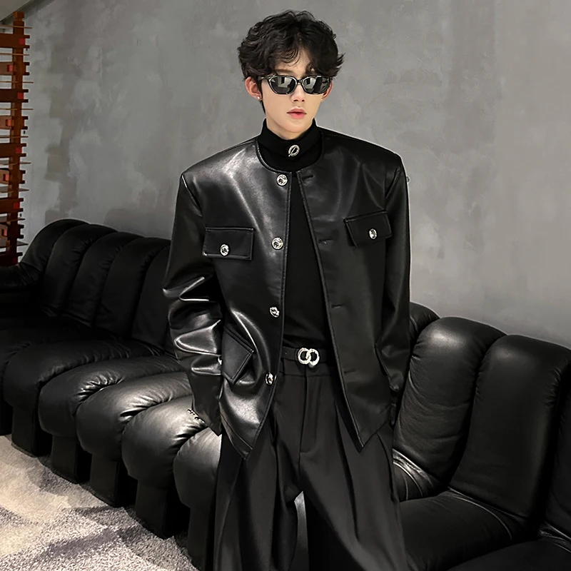 Retro American Sle PU Leather ort Motorcycle Jaet Men's oulder Pad Design Trendy Nel Jaet Autumn Faion
Retro American Sle PU Leather ort Motorcycle Jaet Men's oulder Pad Design Trendy Nel Jaet Autumn Faion