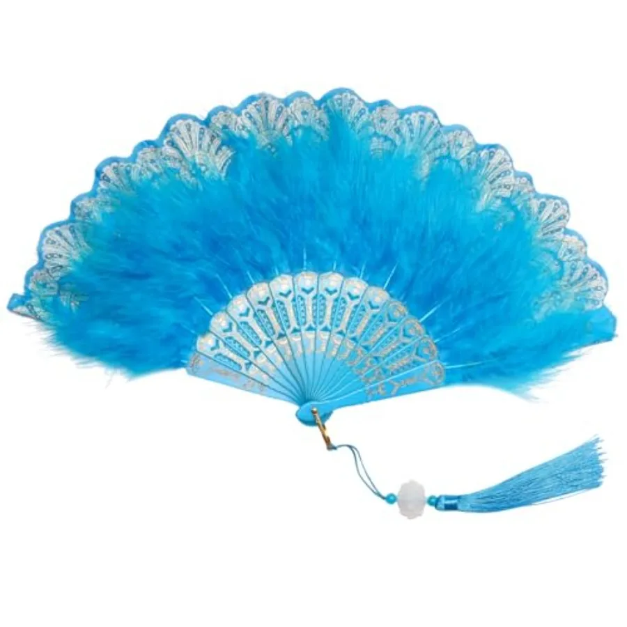 Foldable Feather Fan Embroide Flower Handheld Chinese Folding Fans 1920s Feather Fan Flapper Hand Fan for Costume Party Wedding
Foldable Feather Fan Embroide Flower Handheld Chinese Folding Fans 1920s Feather Fan Flapper Hand Fan for Costume Party Wedding