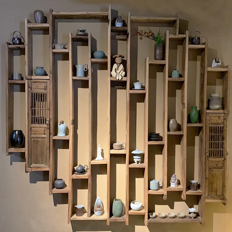 Bogu shelf, solid wood Chinese wall-mounted, Duobao Pavilion wall-mounted teapot shelf
Bogu shelf, solid wood Chinese wall-mounted, Duobao Pavilion wall-mounted teapot shelf