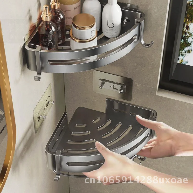 Gun Grey Triangle Bathroom Storage Rack Corner Toilet Shower Room Bath Organizer with 6 Hooks Thickened Aluminum Alloy 10kg
Gun Grey Triangle Bathroom Storage Rack Corner Toilet Shower Room Bath Organizer with 6 Hooks Thickened Aluminum Alloy 10kg
