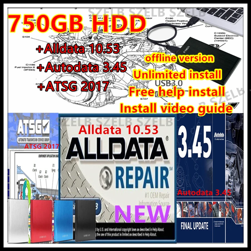 750GB HDD with Alldata 10.53 + autodata 3.45+ Atsg 2017 three software Auto Repair All Data Automotive Tech all data software
750GB HDD with Alldata 10.53 + autodata 3.45+ Atsg 2017 three software Auto Repair All Data Automotive Tech all data software