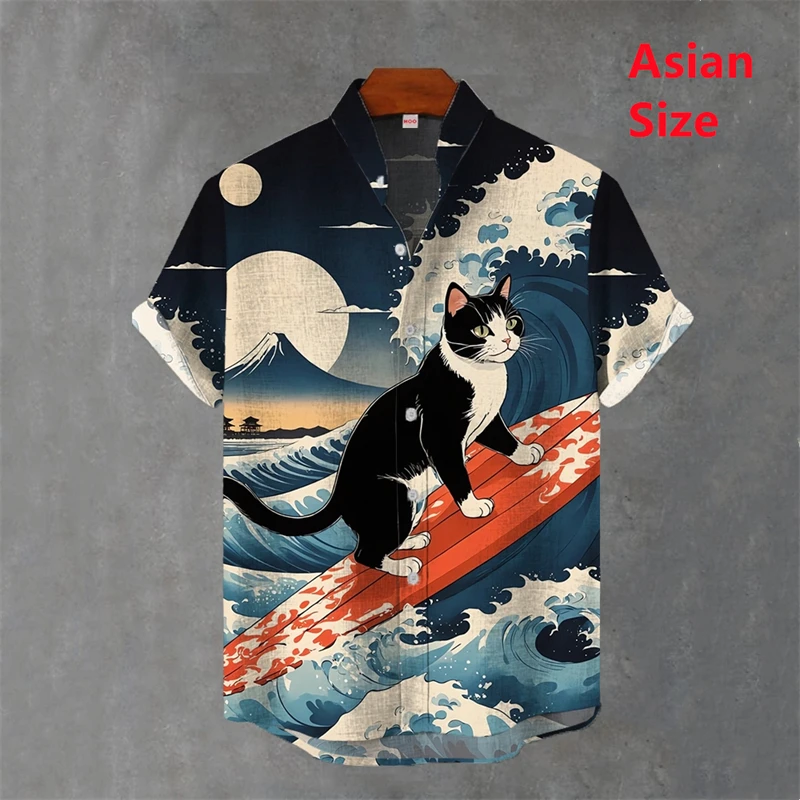 Japanese Animal Graphic Men's Shirt Summer Casual Short Sleeve Tops Hawaiian Tiger Shirts Men Oversized Lapel Button T-Shirt Man
Japanese Animal Graphic Men's Shirt Summer Casual Short Sleeve Tops Hawaiian Tiger Shirts Men Oversized Lapel Button T-Shirt Man