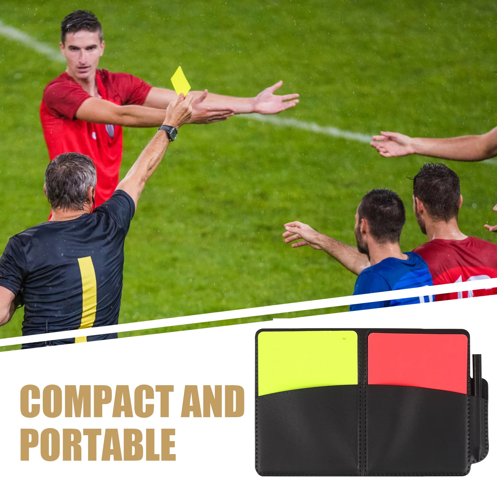 1 set Soccer Referee Cards Set Red Yellow Cards Record Book Pencil Durable For Football Volleyball Rugby Professional Referee
1 set Soccer Referee Cards Set Red Yellow Cards Record Book Pencil Durable For Football Volleyball Rugby Professional Referee