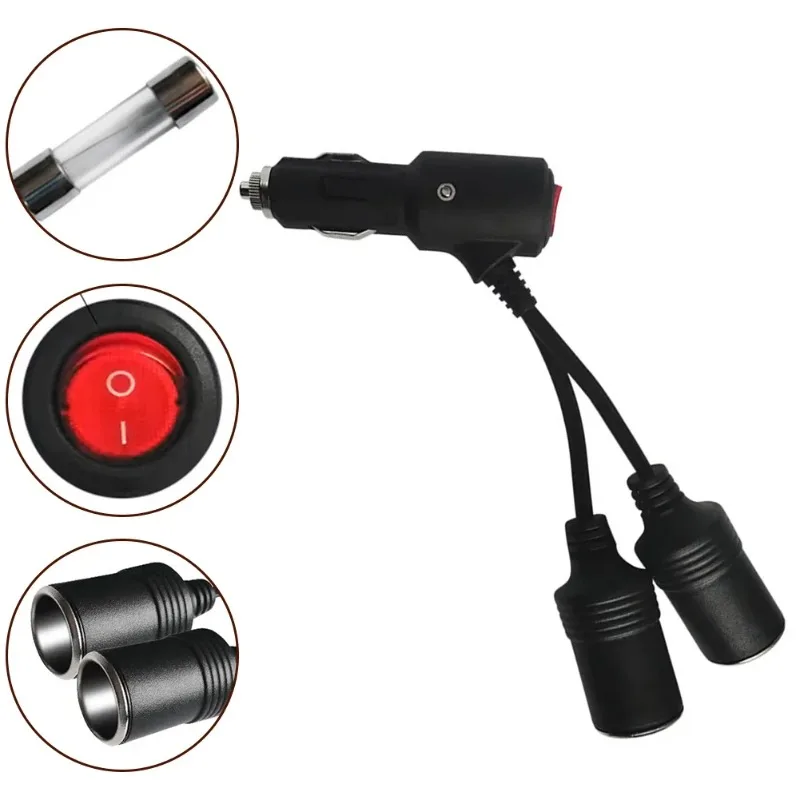 12/24V 2-In-1 Car Power Adapter Splitter Adapter W/ on Off Switch 1 Male To 2 Female Socket Y Splitter Cigarette Lighter Adapter
12/24V 2-In-1 Car Power Adapter Splitter Adapter W/ on Off Switch 1 Male To 2 Female Socket Y Splitter Cigarette Lighter Adapter
