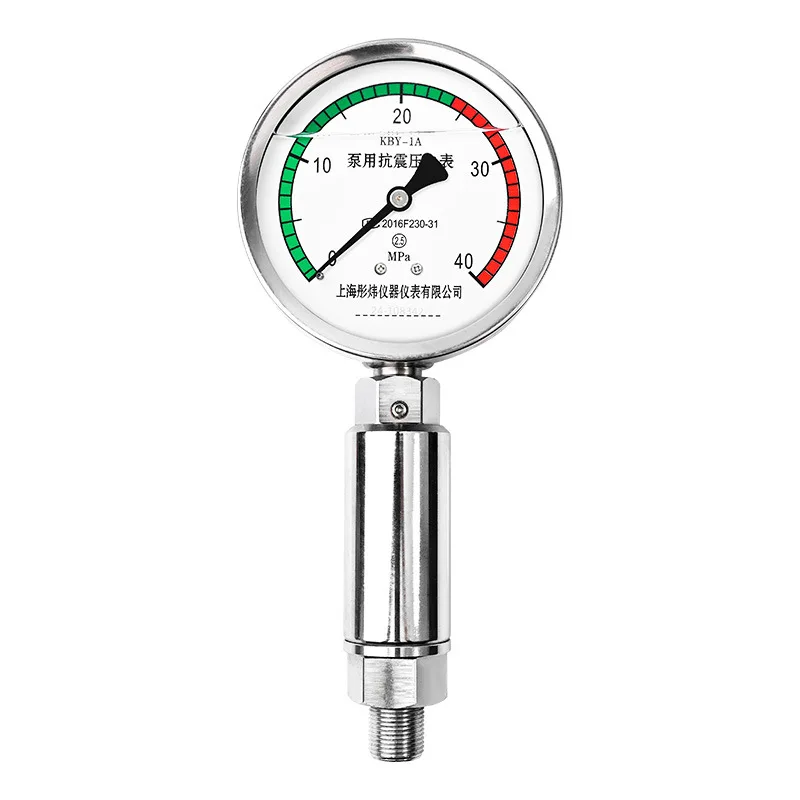 Y100 0-40MPa Seismic Stainless Steel Pressure Gauge for Pumps Seismic Resistance of Mud Pump Cement Grouting Machine
Y100 0-40MPa Seismic Stainless Steel Pressure Gauge for Pumps Seismic Resistance of Mud Pump Cement Grouting Machine