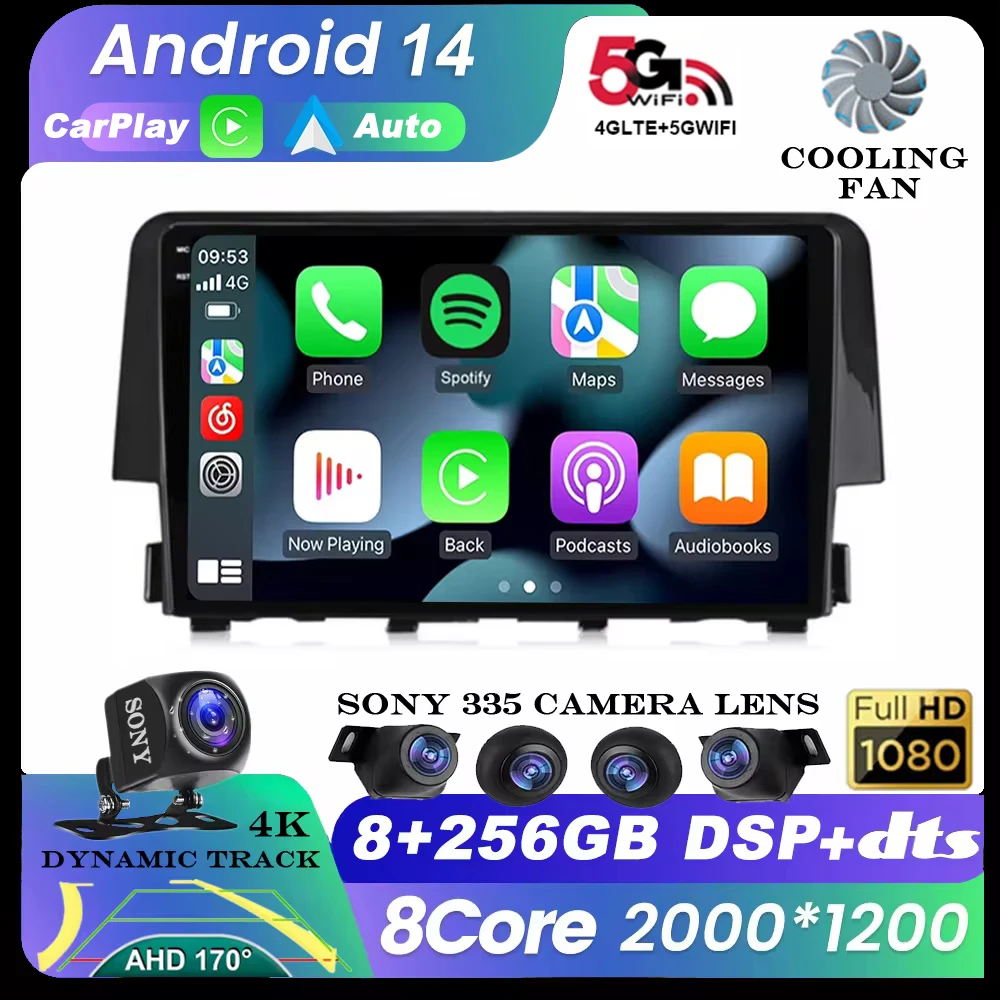 Android 14 For Honda Civic 2016 - 2020 Car Radio Stereo Multimedia Video Player Navigation GPS Wireless Carplay Auto 4G WIFI DSP
Android 14 For Honda Civic 2016 - 2020 Car Radio Stereo Multimedia Video Player Navigation GPS Wireless Carplay Auto 4G WIFI DSP