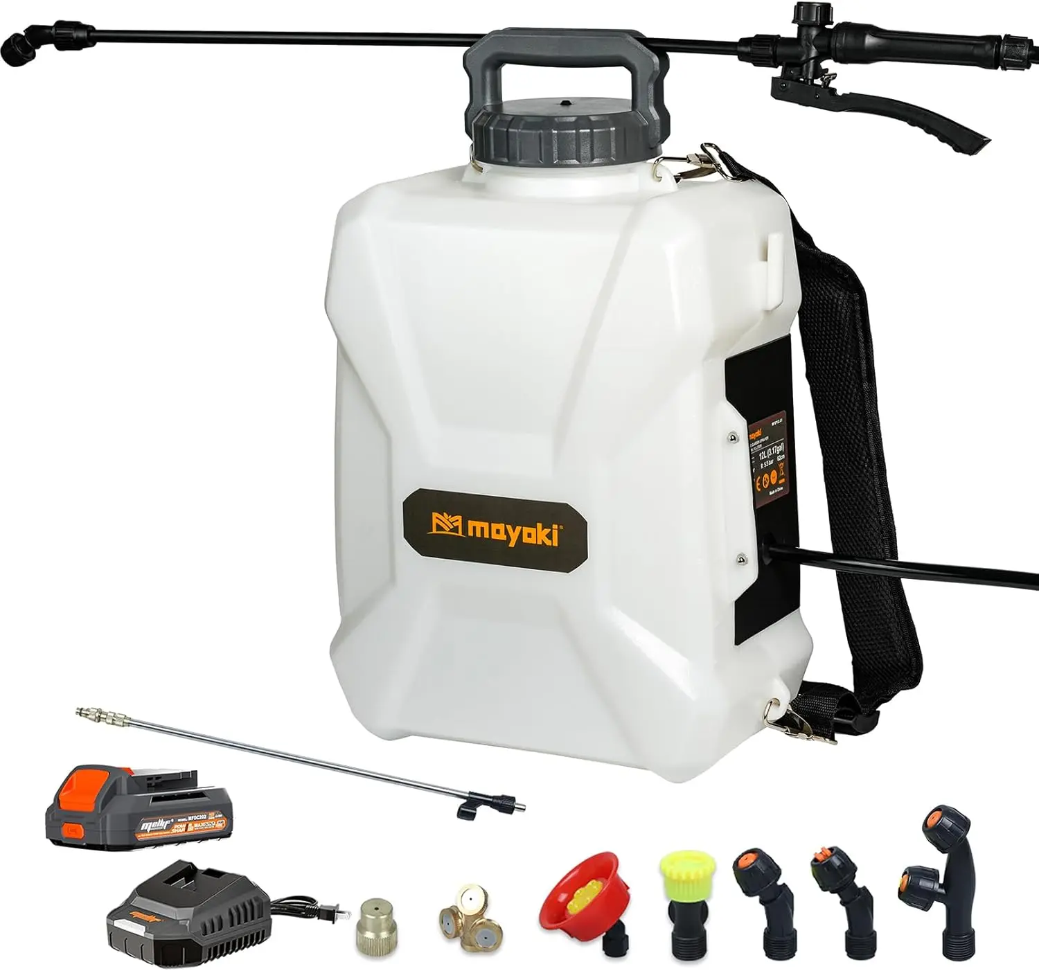 3 Gallon Battery Powered Backpack Sprayer with 2.0Ah Battery & Charger, 7 Nozzles, Adjustable Pressure, Translucent Tank
3 Gallon Battery Powered Backpack Sprayer with 2.0Ah Battery & Charger, 7 Nozzles, Adjustable Pressure, Translucent Tank